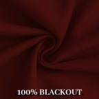 Yakamok 100% Blackout Curtains 52x96 inch Burgundy Red Window Drape-Bedroom