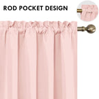 DWCN Blackout Curtains for Bedroom 42 x 45 Inch Long Blush Pink 2 Panels