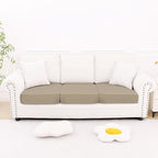 Smiry Printed Couch Cushion Covers, Stretch Soft Couch Covers for Sofa, Washable Non-Slip Sofa Slipcover Furniture Protector for Indoor and Outdoor (3 Pack, Taupe)