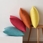 MIULEE Pack of 4 Decorative Outdoor Throw Pillow Covers Linen Waterproof Pillow Covers Summer Farmhouse Cushion Cases for Patio Garden Tent Balcony Couch Sofa 18x18 Inch Red/Turquoise