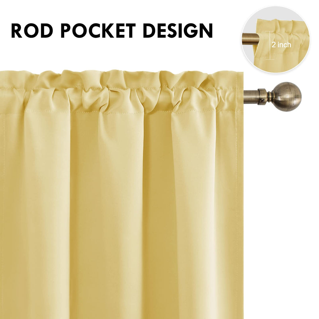 DWCN Blackout Curtains for Bedroom Living Room 42 x 54 Inch Long 2 Panels