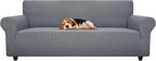 ZNSAYOTX Stretch Oversized Couch Cover Universal Sofa Covers for Living Room Dogs Pet Furniture Protector Spandex Extra Large Sofa Slipcovers with Anti Slip Foam Sticks (Light Grey, XL Sofa)