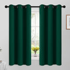 Yakamok Light Blocking Room Darkening Thermal Insulated Blackout Curtains Solid Grommet Top Window Drapes for Bedroom,42W x 63L,Dark Green,2 Panels