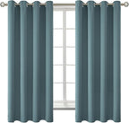 BGment Stone Blue Blackout Curtains for Bedroom 63 Inch Long - 2 Panels