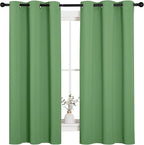 NICETOWN Room Darkening Curtains 63" Long Set of 2 for Bedroom, Forest Green Nursery Essential Thermal Insulated Solid Grommet Top Blackout Curtains/Drapes (1 Pair, 42 inches Wide)