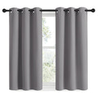 NICETOWN Silver Grey Blackout Curtain Panels for Bedroom, Thermal Insulated Grommet Top Blackout Draperies and Drapes for Basement (2 Panels, W34 x L48-inch)