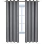 Yakamok Blackout Curtains 96 Inches Thermal Insulated Grey Room Darkening Window Drapes with 8 Grommets Window Treatment Curtain for Living Room Bedroom,52 Inch Width, Set of 2 Gray