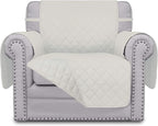 Easy-Going Chair Sofa Slipcover Reversible Sofa Cover Water Resistant Couch Cover Furniture Protector Cover with Elastic Straps for Pets Kids Children Dog Cat (Chair, Ivory/Ivory)