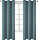 BGment Room Darkening Curtains 63 Inches Long - Grommet Thermal Insulated Drapes Window Treatment Curtains for Bedroom, 2 Panels, 42 x 63 Inch, Stone Blue