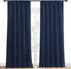 NICETOWN Navy Curtains Blackout Draperies - Modern Design Thermal Insulated Rod Pocket Blackout Drapes for Kid's Bedroom, Window Covering (1 Pair, 52 x 95 inches)