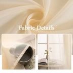 MIULEE Cream Beige Sheer Curtains 38 X 63 Inches, 2 Panels