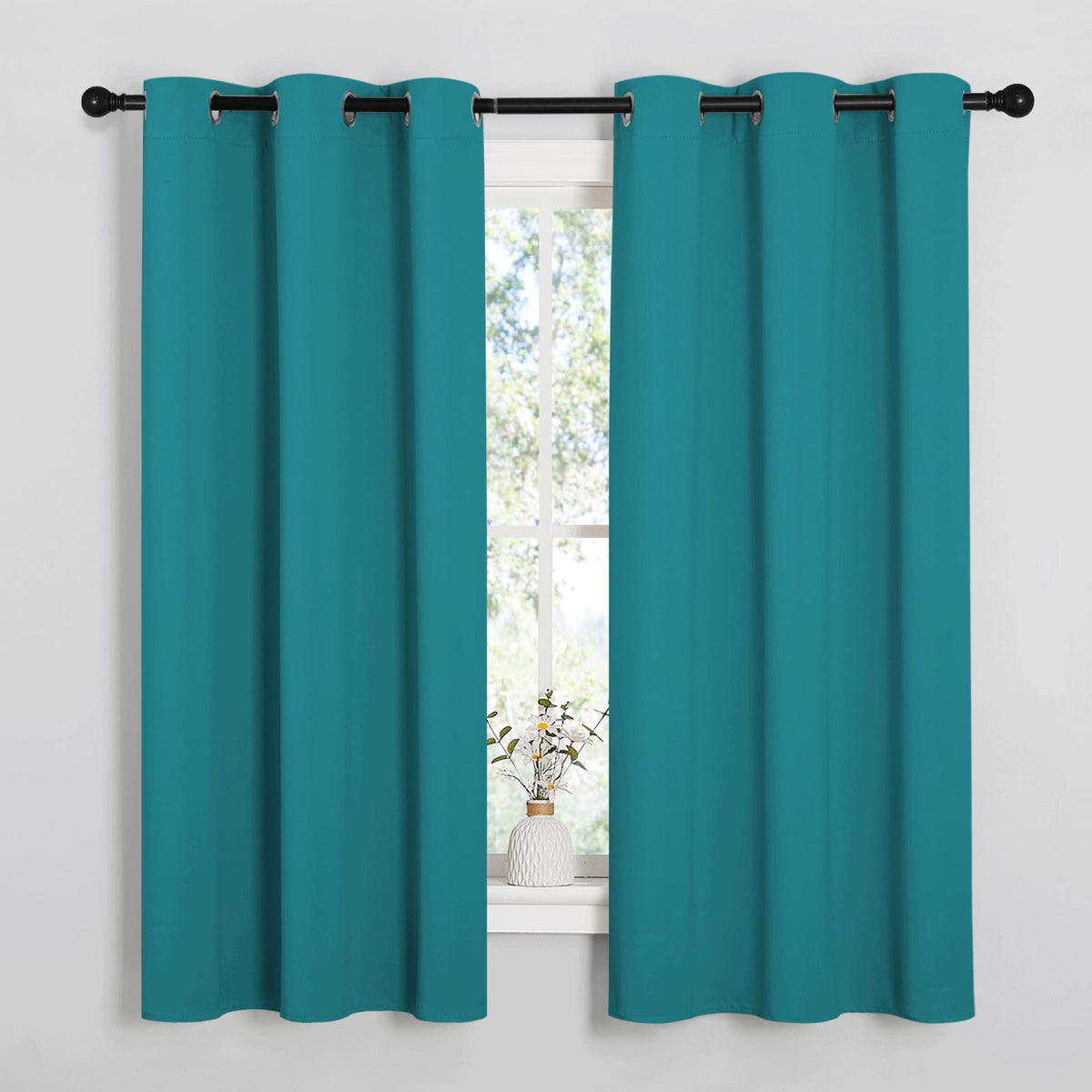 NICETOWN Grey Blackout Curtains for Bedroom 42" Wide x 63" Long 2 Panels