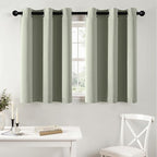 MIULEE Short Curtains for Windows - Sage Green Blackout Half Window Curtains Thermal Insulated Privacy Drapes for Kitchen Bedroom Bathroom Grommet Top Small Basement Tiers W40 x L36 Inch 2 Panels