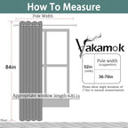 Yakamok 84 Inch Length 100% Blackout Curtains for Bedroom, 2 Thick Layers Thermal Insulated Grommet Total Blackout Drapes with Black Liner for Living Room (52Wx84L,Black, 1 Panel)