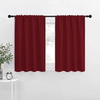 NICETOWN 30 inch Curtains for Small Windows, Thermal Insulated Privacy Short Drapes for Kitchen Bathroom (Set of 2, Burgundy Red, 29" Wide)