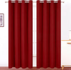 LEMOMO Blackout Curtains 52 x 90 Inch Long Red Curtains Set of 2 Panels Room Darkening Curtains for Bedroom and Living Room