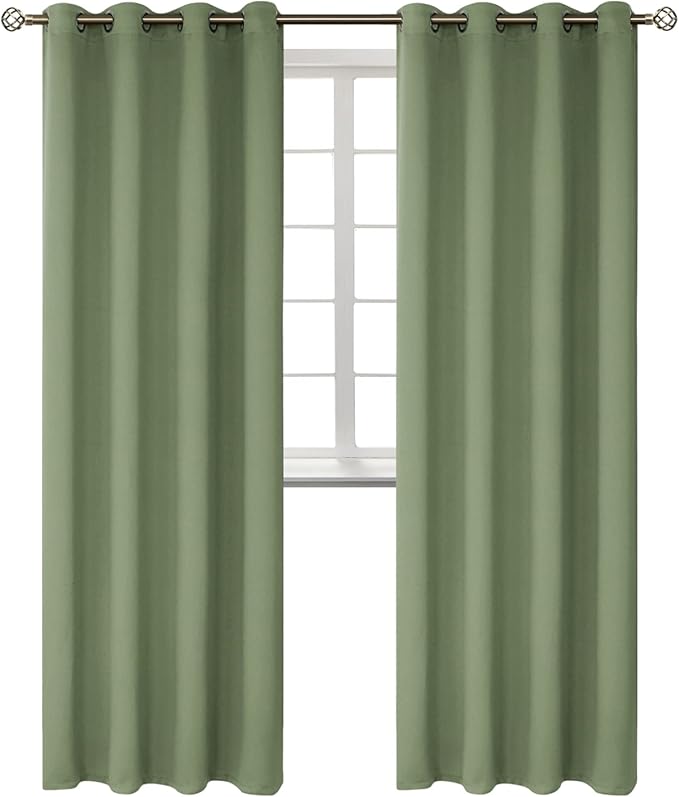 BGment Grass Green Blackout Curtains for Living Room 95 Inch - 2 Panels