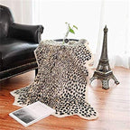 Leopard Print Rug,Faux Cowhide,Artificial Carpet,Simulation Cowhide, Leopard, Tiger, Zebra, Cow Hide Mat Animal Print Area Rug Hide Faux Carpet (A) / 40x37inch,3.3x3.1ft
