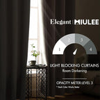 MIULEE Blackout Curtains for Bedroom Living Room Thermal Insulated Room Darkening Grommet Top Solid Light Blocking Drapery Set of 2 Window Panels 52 x 72 Inches Ivory