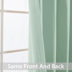 Yakamok Light Sage Green Blackout Curtains-Room Darkening Green Thermal Insulated Grommet Set of 2 Drapes for Bedroom Living Room, 52W x 72L, Light Sage,2 Panels