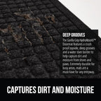 GORILLA GRIP® Ultra Absorbent Front Door Mat Outside Entrance, 47x35, Traps Dirt and Moisture, HydroABSORB Indoor Outdoor Doormat Holds Up to 6 Cups Water, Stain and Fade Resistant Welcome Mat, Black