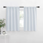 NICETOWN Greyish White Window Curtain Panels - Thermal Insulated Rod Pocket Room Darkening Curtain Sets for Bedroom (Platinum - Greyish White, 2 Panels, 42 in x 36 in (W x L))