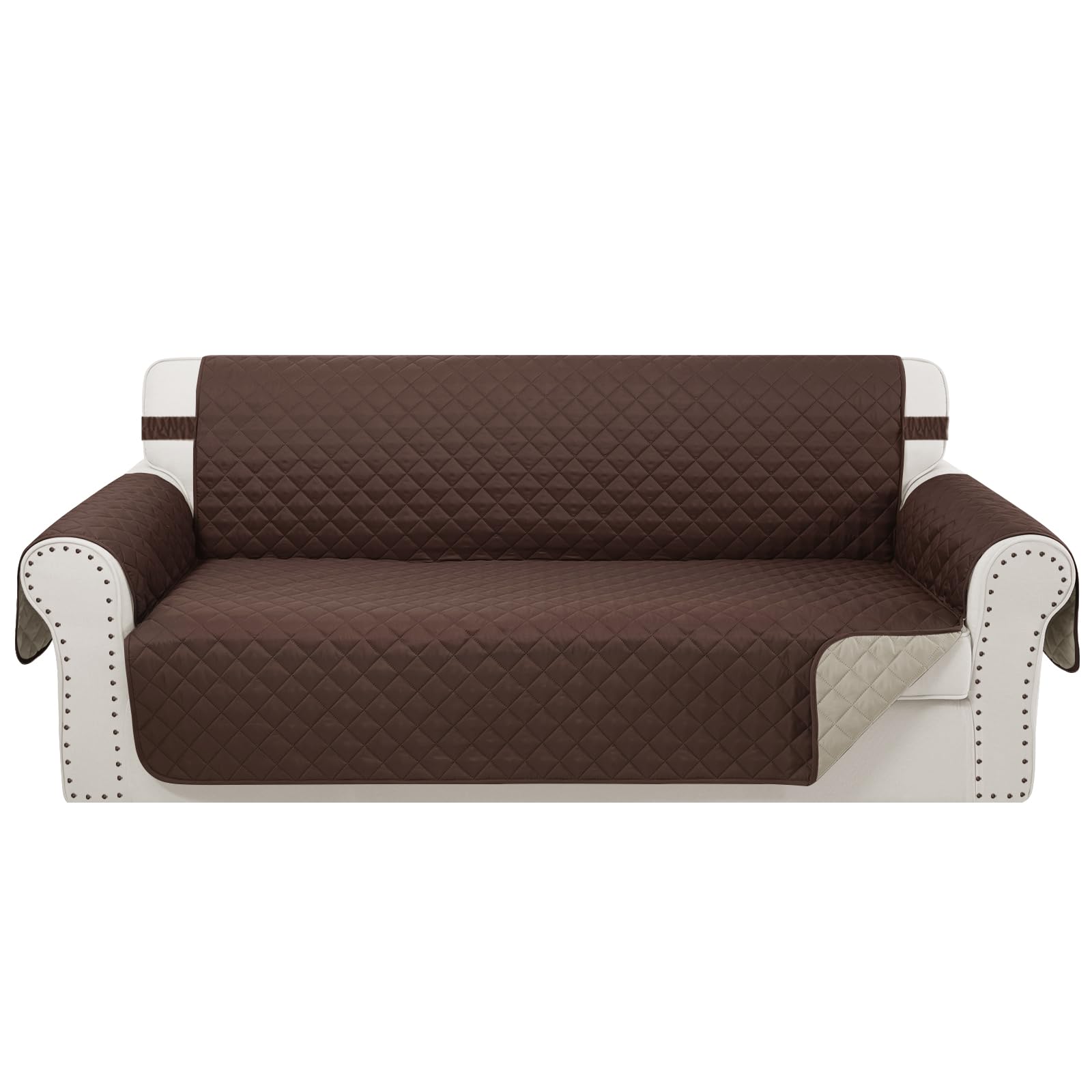 Luxshare Home Reversible Oversized Sofa Covers, XL Sofa, Chocolate/Beige