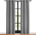 NICETOWN Room Darkening Curtains for Living Room, Silver Grey, W34 x L80, 2 Panels, Easy Care Solid Thermal Insulated Grommet Light Blocking Vertical Drapes for Bedroom