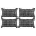 Fancy Homi 4 Packs Decorative Throw Pillow Covers for Living Room Couch Bed, Modern Farmhouse Boho Home Décor Accent Cushion Case, 24" x 16", Dark Gray