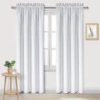 DWCN Blackout Curtains for Bedroom – Thermal Insulated Room Darkening Drapes for Living Room, Greyish White, W 42 x L 84 Inch, Set of 2 Rod Pocket Curtain Panels