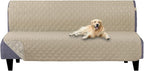 U-NICE HOME Futon Sofa Covers Reversible Sofa Slipcover Armless Cover Furniture Protector Couch Cover Water Resistant (Futon, Sand/Beige)