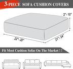 Couch Cushion Covers Seat Cushion Cover Stretch Couch Cover Separate Sectional Sofa Slipcovers Furniture Protector(3 Pieces for Seat or Sofa Backrest, Light Grey)