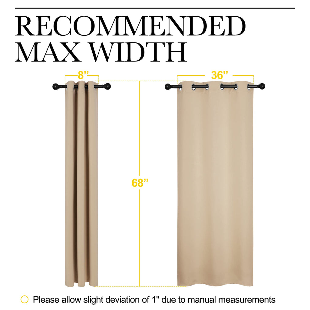 NICETOWN Room Darkening Curtain Panels for Cafe, Thermal Insulated Grommet Room Darkening Draperies/Drapes for Window (Biscotti Beige, 2 Panels, W42 x L68 -inch)