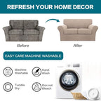 Turquoize 3 Piece Sofa Covers for 2 Cushion Couch Sofa Slipcover Soft Couch Cover for Dogs-Washable Sofa Furniture Covers with 2 Individual Cushion Covers (2 Cushion Sofa, Sand)