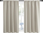 NICETOWN Blackout Curtains for Living Curtains, Room Darkening Window Curtain Panels, Easy-Care Solid Thermal Insulated Draperies/Drapes for Daughter Room (Natural, 2 Panels, 42 by 45)