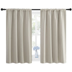NICETOWN Blackout Curtains for Living Curtains, Room Darkening Window Curtain Panels, Easy-Care Solid Thermal Insulated Draperies/Drapes for Daughter Room (Natural, 2 Panels, 42 by 45)