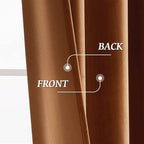RYB HOME Velvet Blackout Curtains - Back Tab Plush Privacy Blackout Energy Efficient Window Treatment Retro Luxury Decoration for Living Room Cottage, W52 x L90, Golden Oak, 2 Pieces