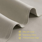 NICETOWN Thermal Insulated Narural Blackout Curtains for Bedroom, Window Treatment Solid Grommet Room Darkening Drape Panels for Bedroom (Set of 2, 70 by 63 inches Long)