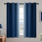 Yakamok Ombre Curtains Blue and Greyish White for Living Room,42Wx54L