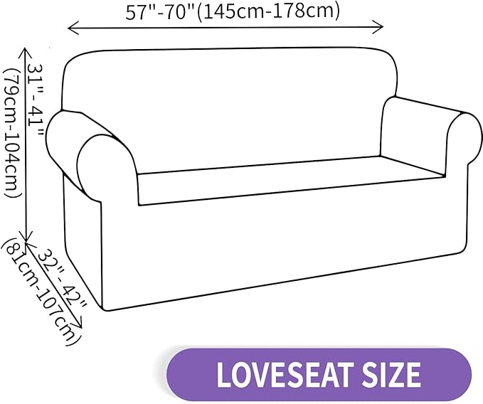 ZNSAYOTX Super Stretch Couch Cover Love Seat Sofa Covers for Living Room Dogs Pet Friendly Furniture Protector Spandex Loveseat Slipcovers with Anti Slip Foam Sticks (Navy Blue, Loveseat)