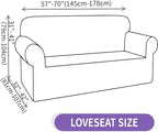 ZNSAYOTX Super Stretch Couch Cover Love Seat Sofa Covers for Living Room Dogs Pet Friendly Furniture Protector Spandex Loveseat Slipcovers with Anti Slip Foam Sticks (White, Loveseat)