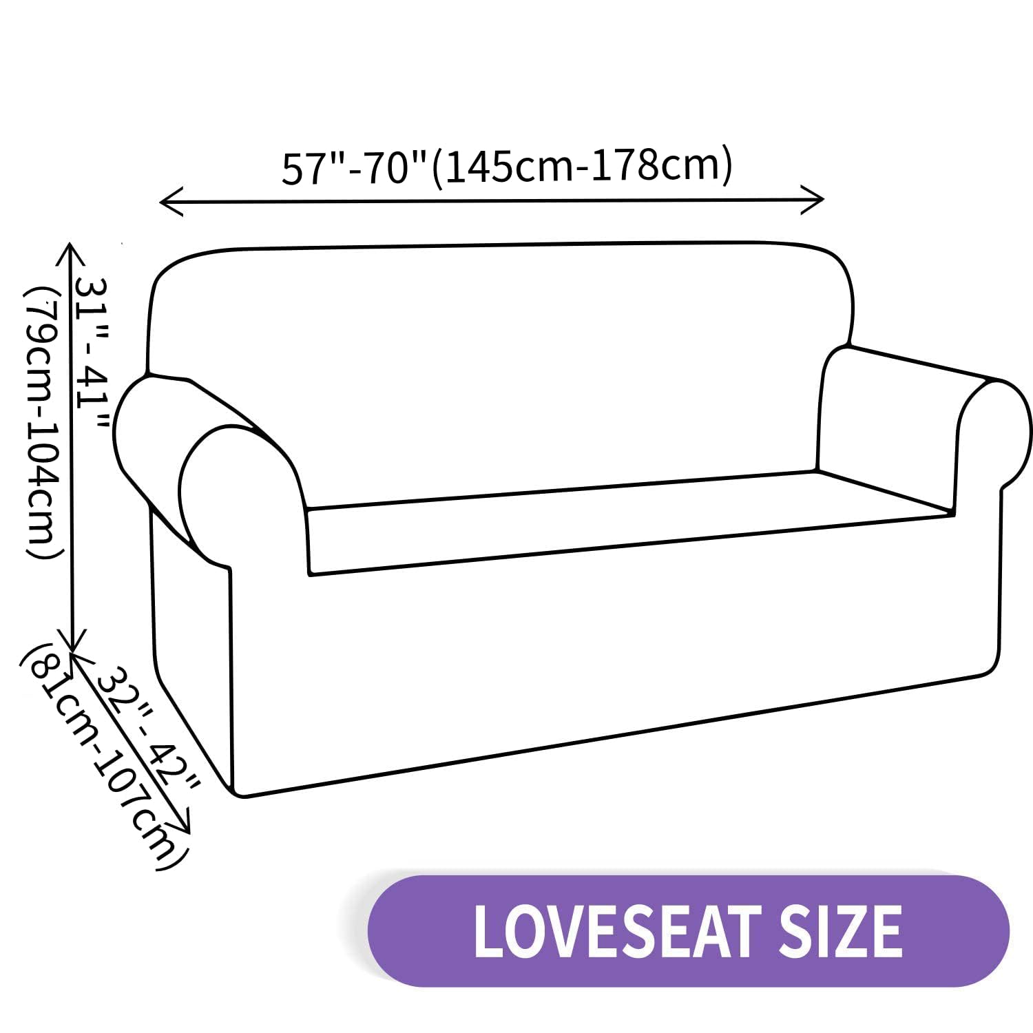 ZNSAYOTX Super Stretch Loveseat Covers (57"-70"), New Striped Love Seat Slipcover, Dogs Pet Friendly Anti-Slip Couch Protector Spandex Durable 2 Seater Fabric Sofa Cover (Khaki, Loveseat)