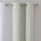 Estelar Textiler Sage Green and Greyish White Ombre Blackout Curtains 45 Inch Length 2 Panels, Full Room Darkening Drapes for Kitchen, Thermal Insulated Grommet Short Curtains for Bathroom,42Wx45L