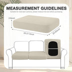 hyha 8Pcs Patio Cushion Covers, Stretch Outdoor Couch Cushion Covers Replacement, Washable Outdoor Chair/Sofa Slipcovers for Patio Furniture Cushions Protector with Elastic Bottom(Taupe,Cover Only)