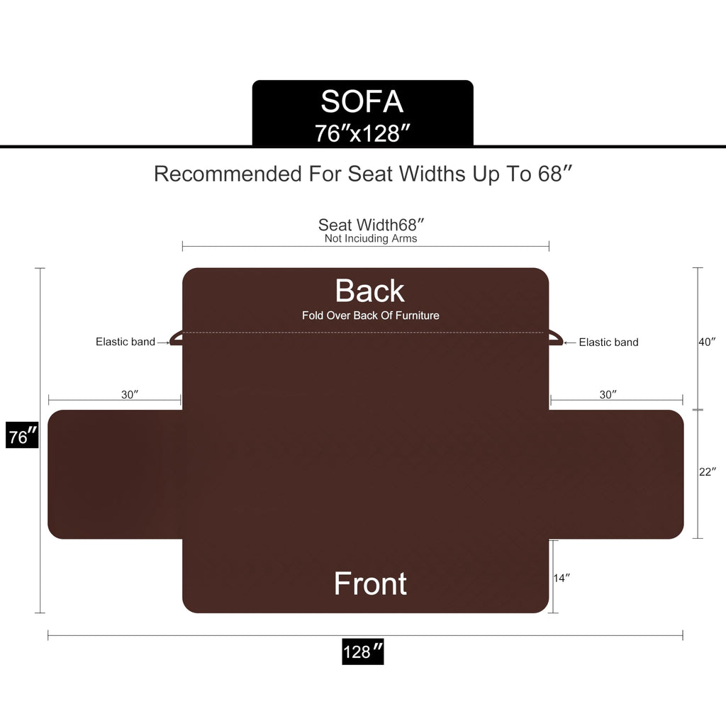 U-NICE HOME Reversible Sofa Cover Couch Cover for Dogs, Navy/Taupe