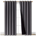 NICETOWN Grey Full Shade Curtain Panels, Pair of Energy Smart & Noise Blocking Out Blackout Drapes for Dining Room Window, Thermal Insulated Guest Room Lined Window Dressing(Gray, 70 x 84 inch)