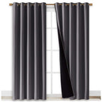 NICETOWN Grey Full Shade Curtain Panels, Pair of Energy Smart & Noise Blocking Out Blackout Drapes for Dining Room Window, Thermal Insulated Guest Room Lined Window Dressing(Gray, 70 x 84 inch)
