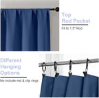 Simplebrand Ava Royal Blue Blackout Curtains for Bedroom 84 Inch Length 2 Panels Set, Solid Thermal Insulated Privacy Nursery Window Treatment Curtains Blackout Drapes, W40 x L84 Inch, Royal Blue