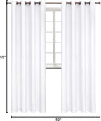 BGment Room Darkening Curtains 95 Inches Long - Grommet Thermal Insulated Drapes Window Treatment Curtains for Bedroom, 2 Panels, 52 x 95 Inch, Pure White