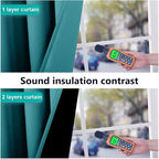 NICETOWN Extra Long Truly Blackout Drapes for Hall and Villa, 46" Width Each Panel, 45" Length, Peacock Teal, 2 Pieces, 100% Blackout Window Curtain Panels with Black Lined for Night Shift Worker